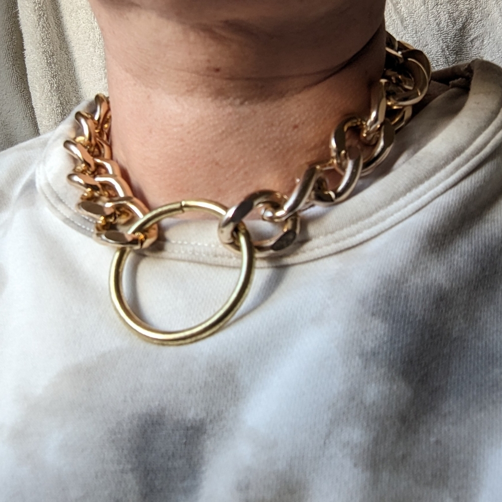 French Collar 17" gold tone necklace. Made in San Francisco
